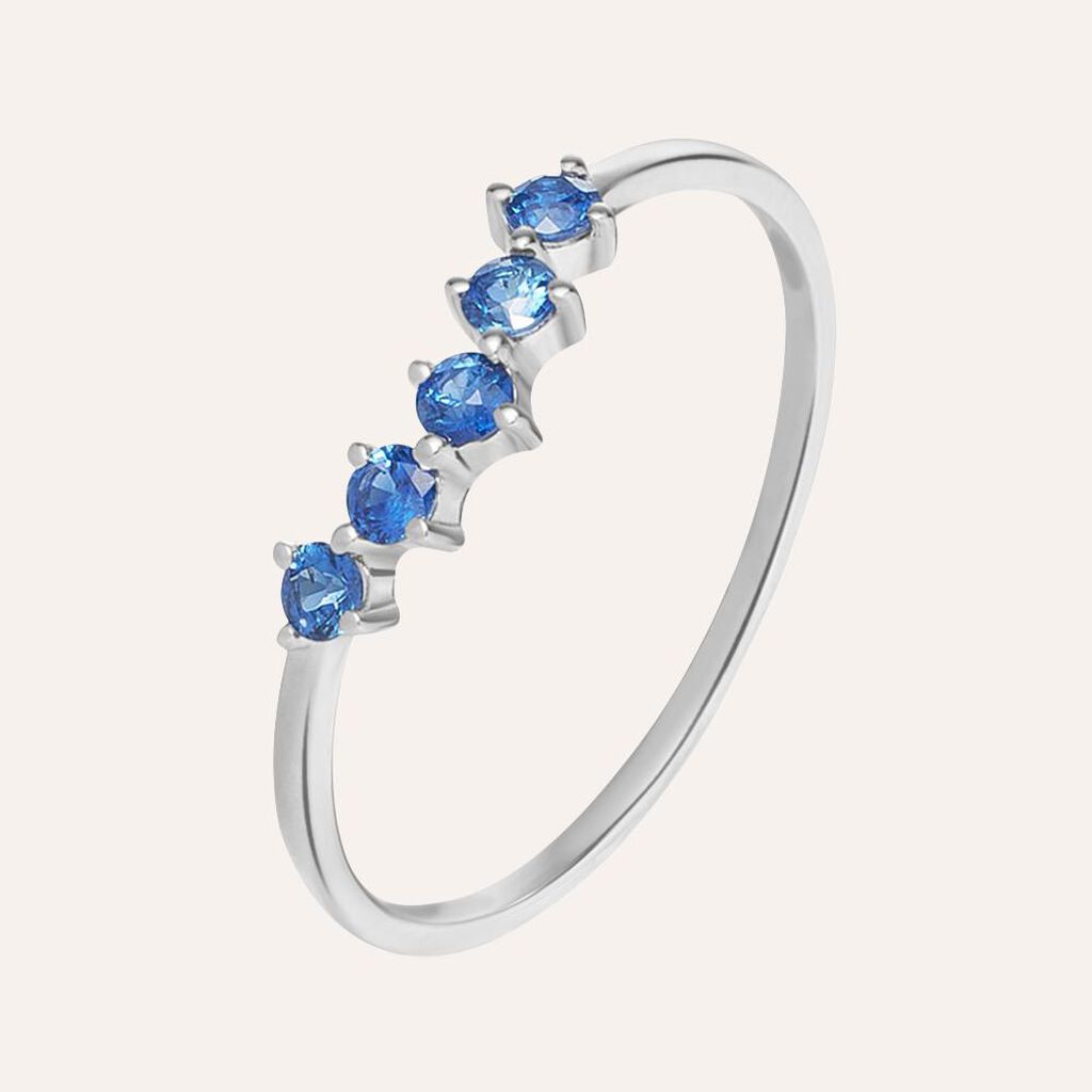 Anello Riviere Charlotte Oro Bianco Zaffiro