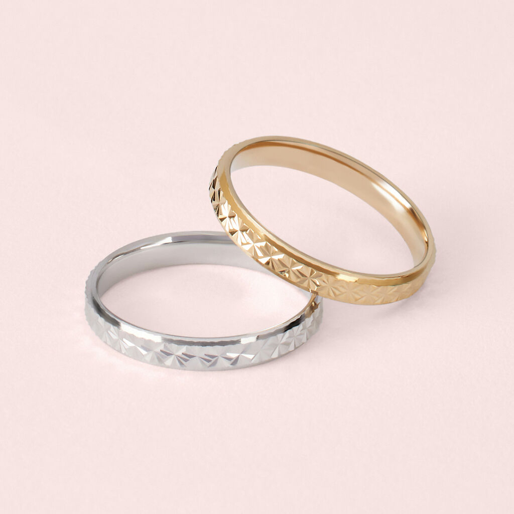 Fede Classica Diamantata 3 mm Oro Bianco