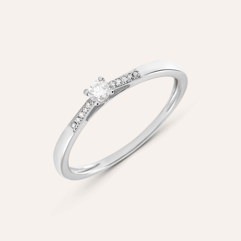 Anello Solitario Grace Oro Bianco Diamante