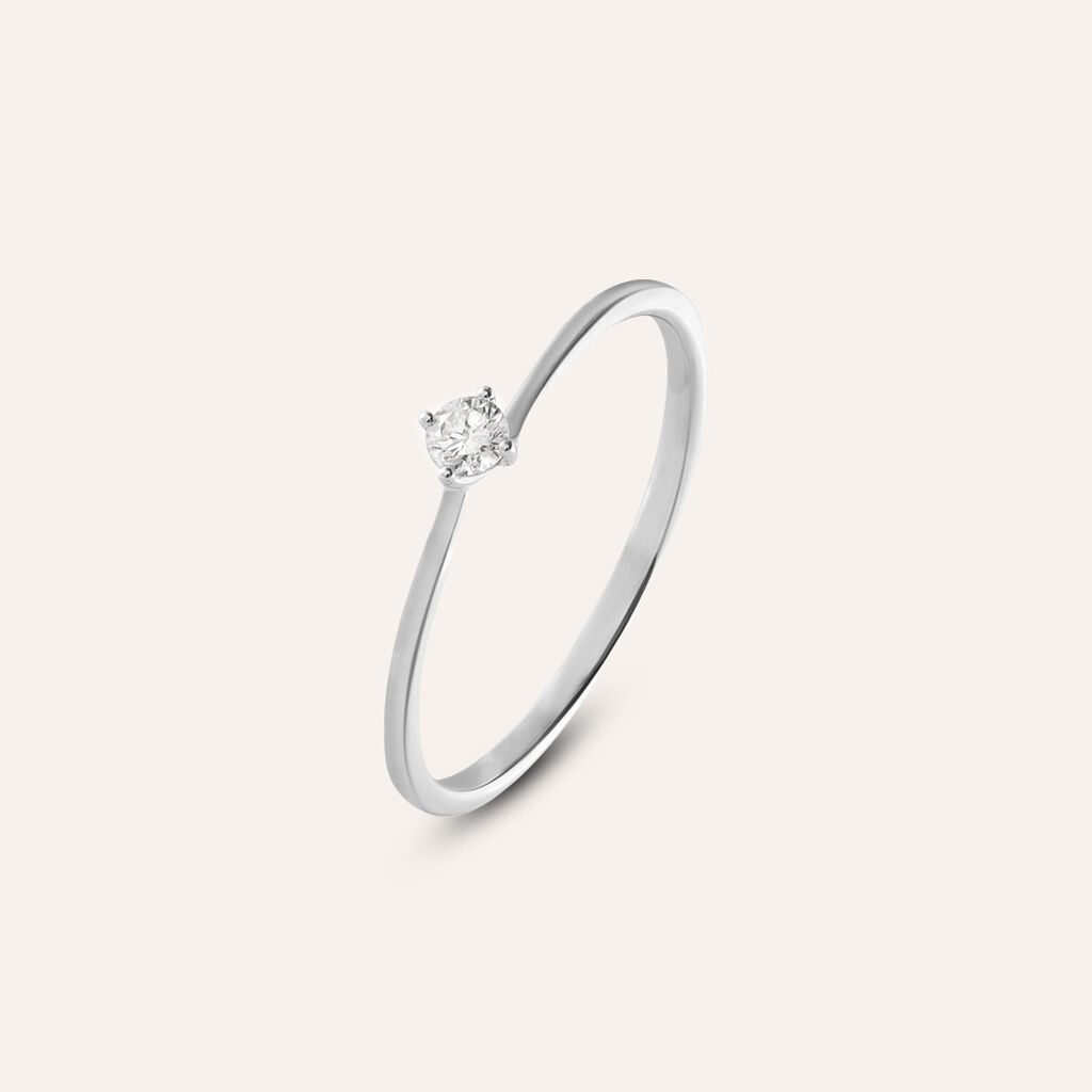 Anello Solitario Grace Oro Bianco Diamante - Anelli con Pietre Donna | Stroili