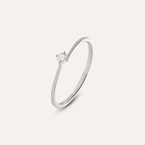 Anello Solitario Grace Oro Bianco Diamante - Anelli con Pietre Donna | Stroili