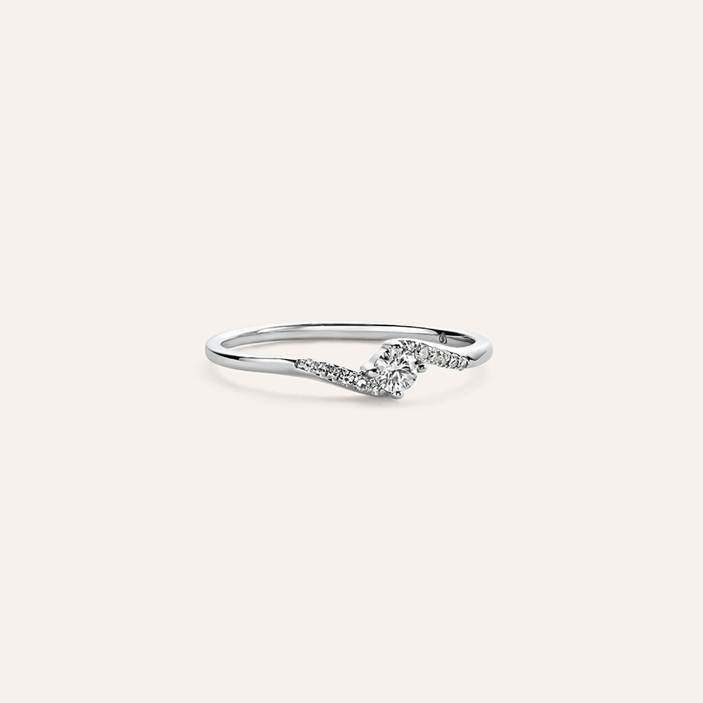 Anello Solitario Grace Oro Bianco Diamante - Anelli con Pietre Donna | Stroili