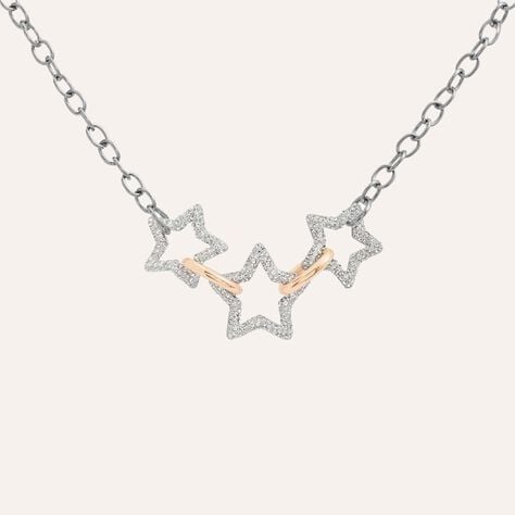 Collana Aura Acciaio Bicolore Bianco / Rosa Cristallo - Collane Donna | Stroili