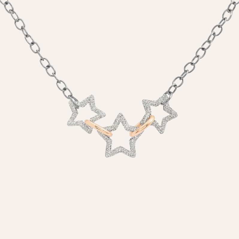 Collana Aura Acciaio Bicolore Bianco / Rosa Cristallo - Collane Donna | Stroili