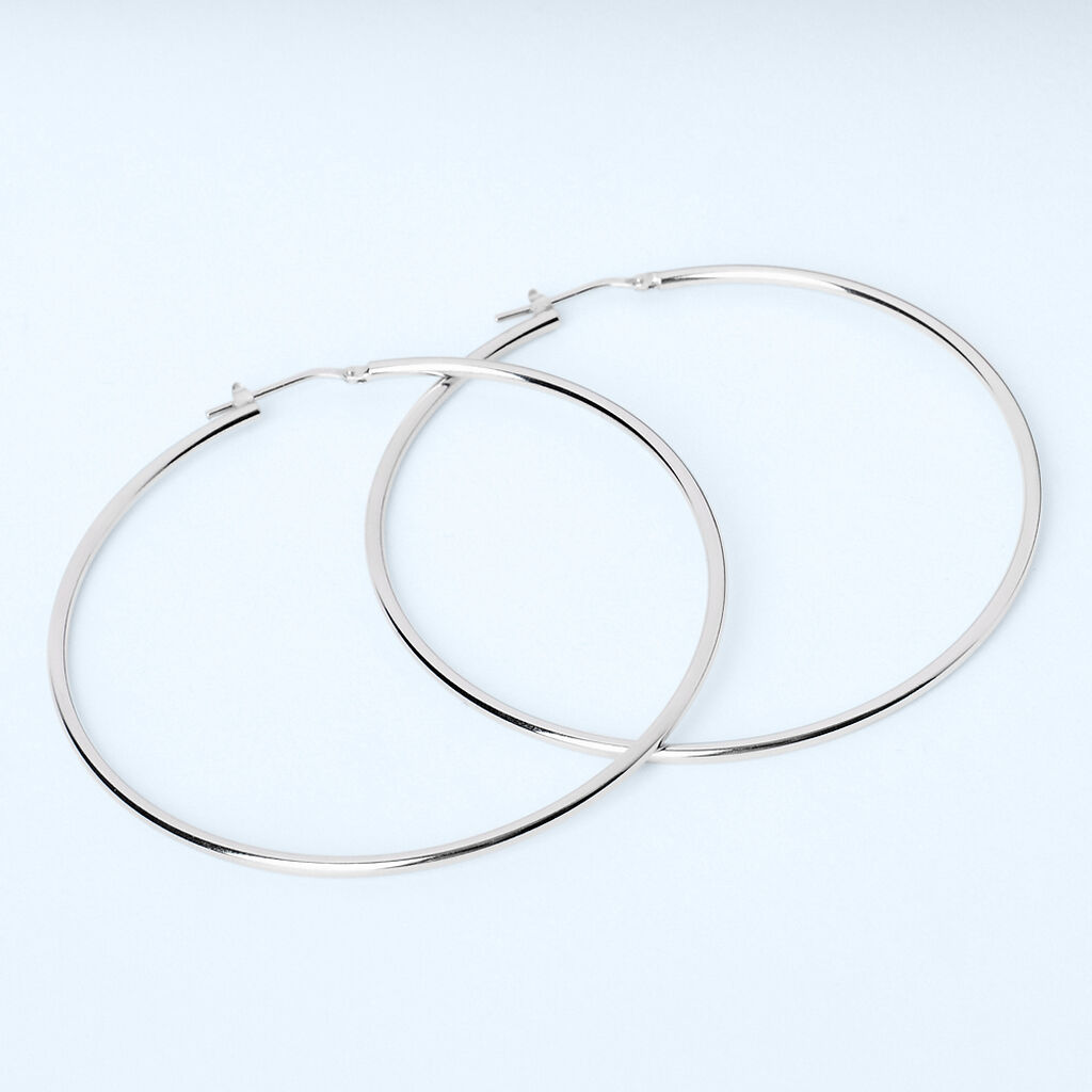 Orecchini A Cerchio Silver Collection Argento Rodiato