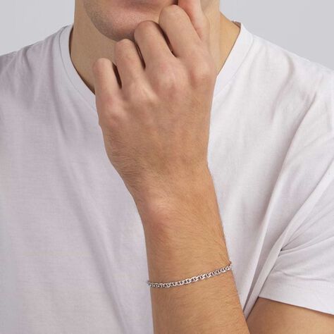 Bracciale in argento rodiato - Bracciali Uomo | Stroili