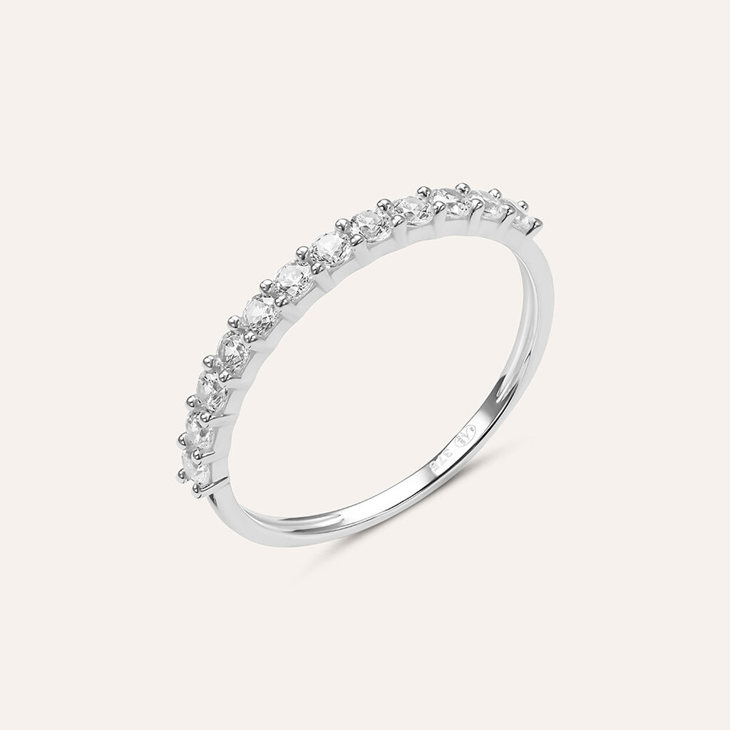 Anello Semi-eternity Claire Oro Bianco Cubic Zirconia - Anelli con Pietre Donna | Stroili