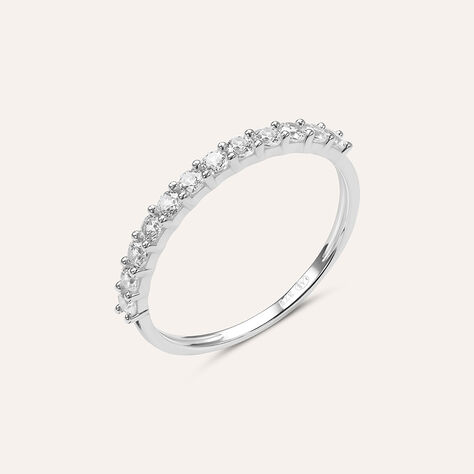Anello Semi-eternity Claire Oro Bianco Cubic Zirconia - Anelli con Pietre Donna | Stroili