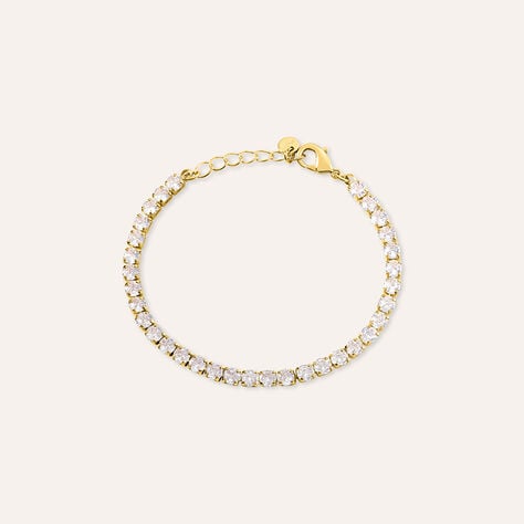 Bracciale Tennis Romantic Shine Metallo Dorato Cristallo - Bracciali Tennis Donna | Stroili