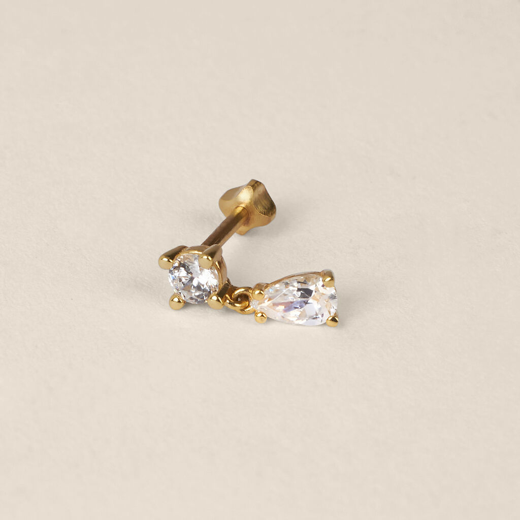 Piercing Orecchio Bon Ton Oro Giallo Cubic Zirconia