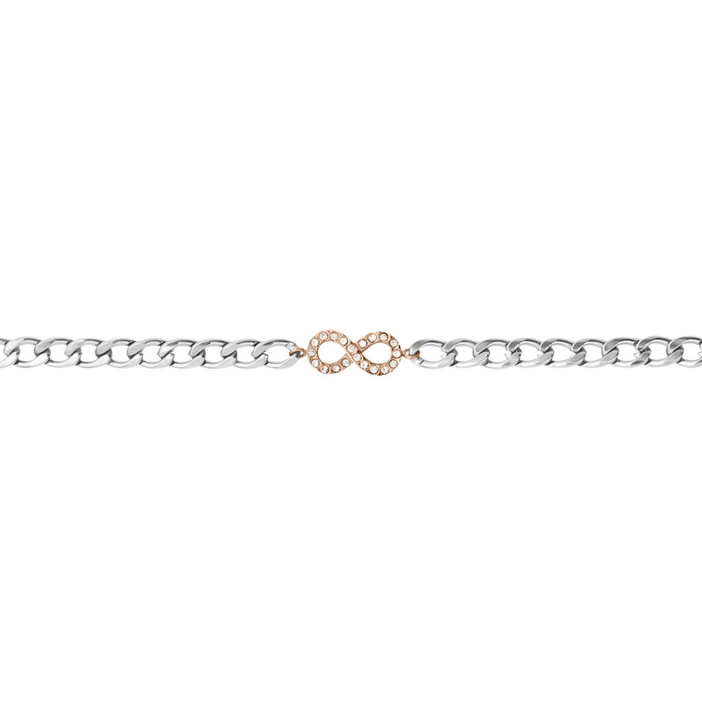 Bracciale Lady Chic Acciaio Bicolore Bianco / Rosa Cristallo - Bracciali Love Donna | Stroili