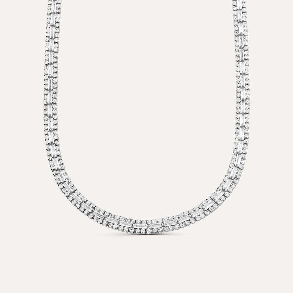 Collana Tennis Romantic Shine Metallo Cristallo