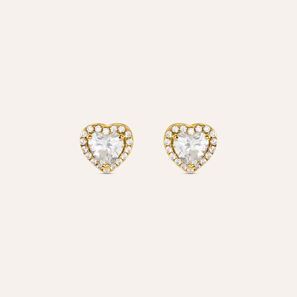 Orecchini Lobo Punto Luce Silver Glow Argento Dorato Cubic Zirconia