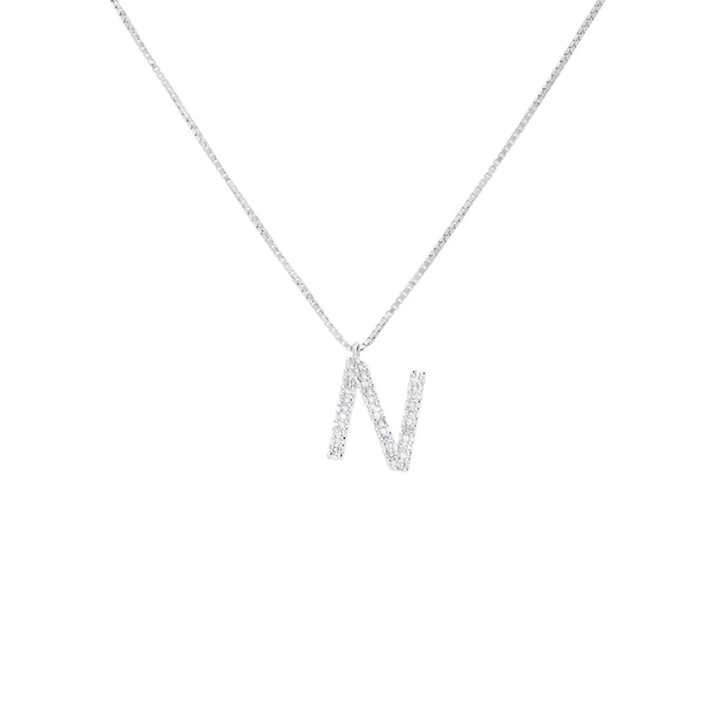 Collana Diamond Letters Oro Bianco Diamante - Collane Donna | Stroili