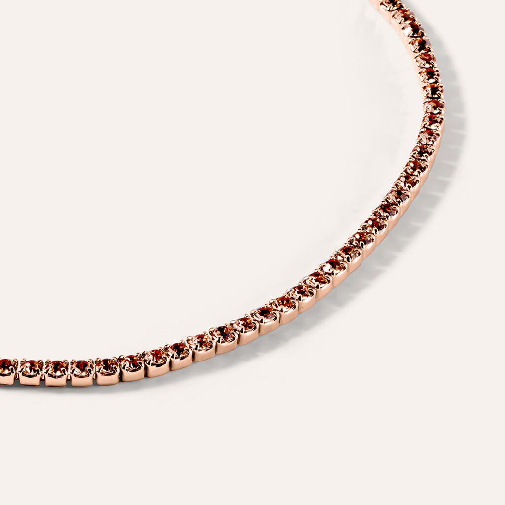 Bracciale Tennis Romantic Shine Metallo Rosa Cristallo - Bracciali Tennis Donna | Stroili