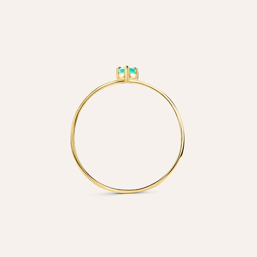 Anello Solitario Charlotte Oro Giallo Smeraldo - Anelli con Pietre Donna | Stroili