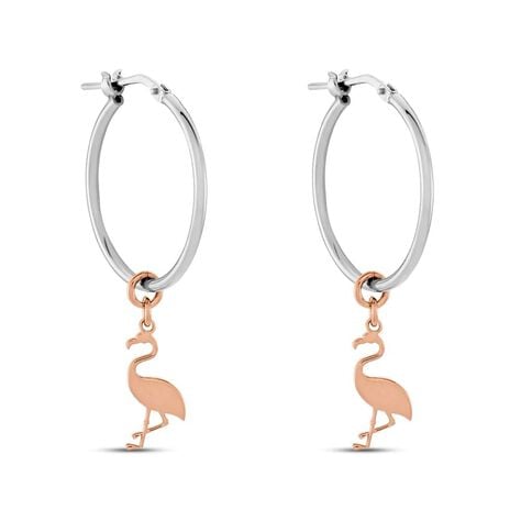 Orecchini A Cerchio Silver Collection Argento Bicolore Bianco / Rosa - Orecchini a Cerchio Donna | Stroili