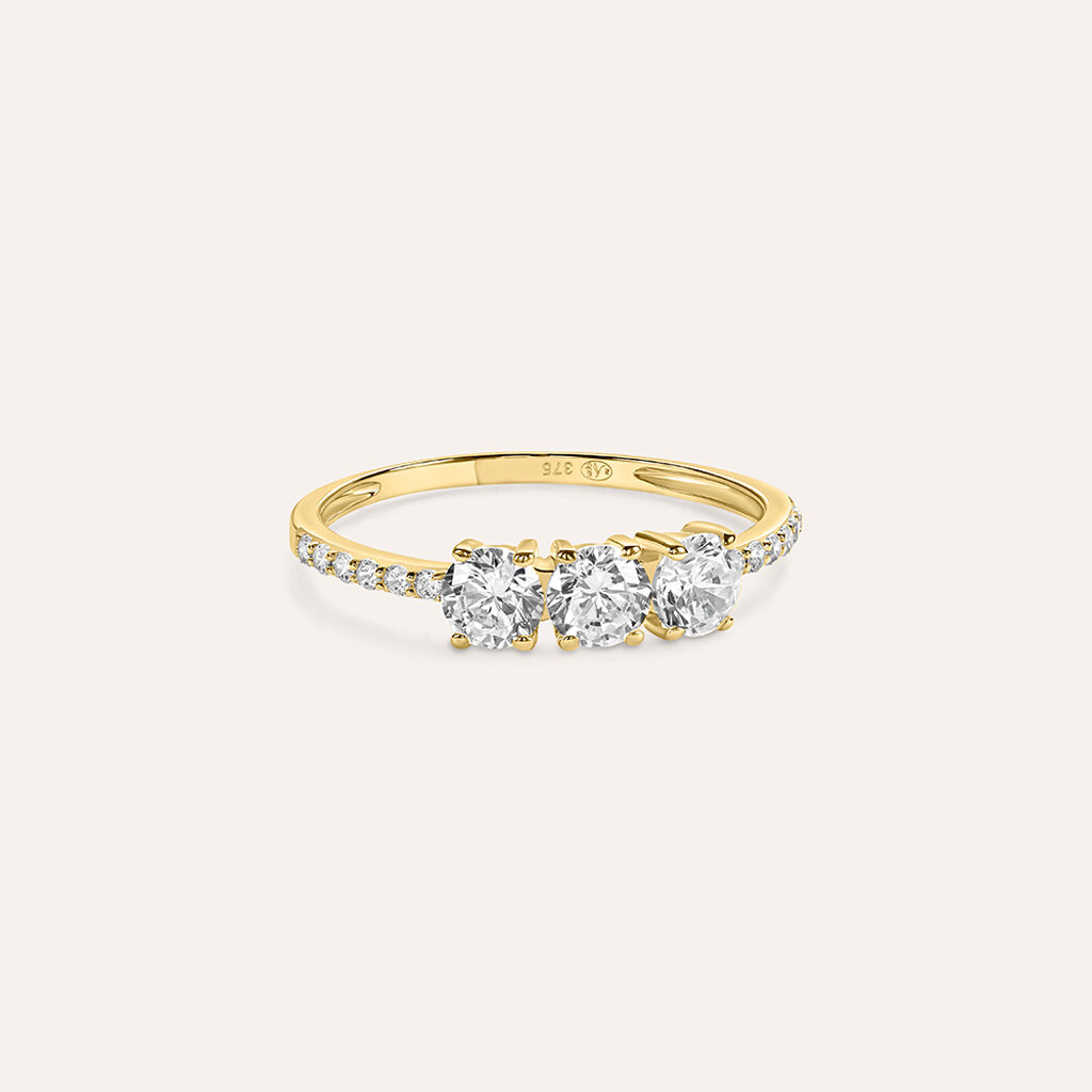 Anello Trilogy Claire Oro Giallo Cubic Zirconia - Anelli con Pietre Donna | Stroili