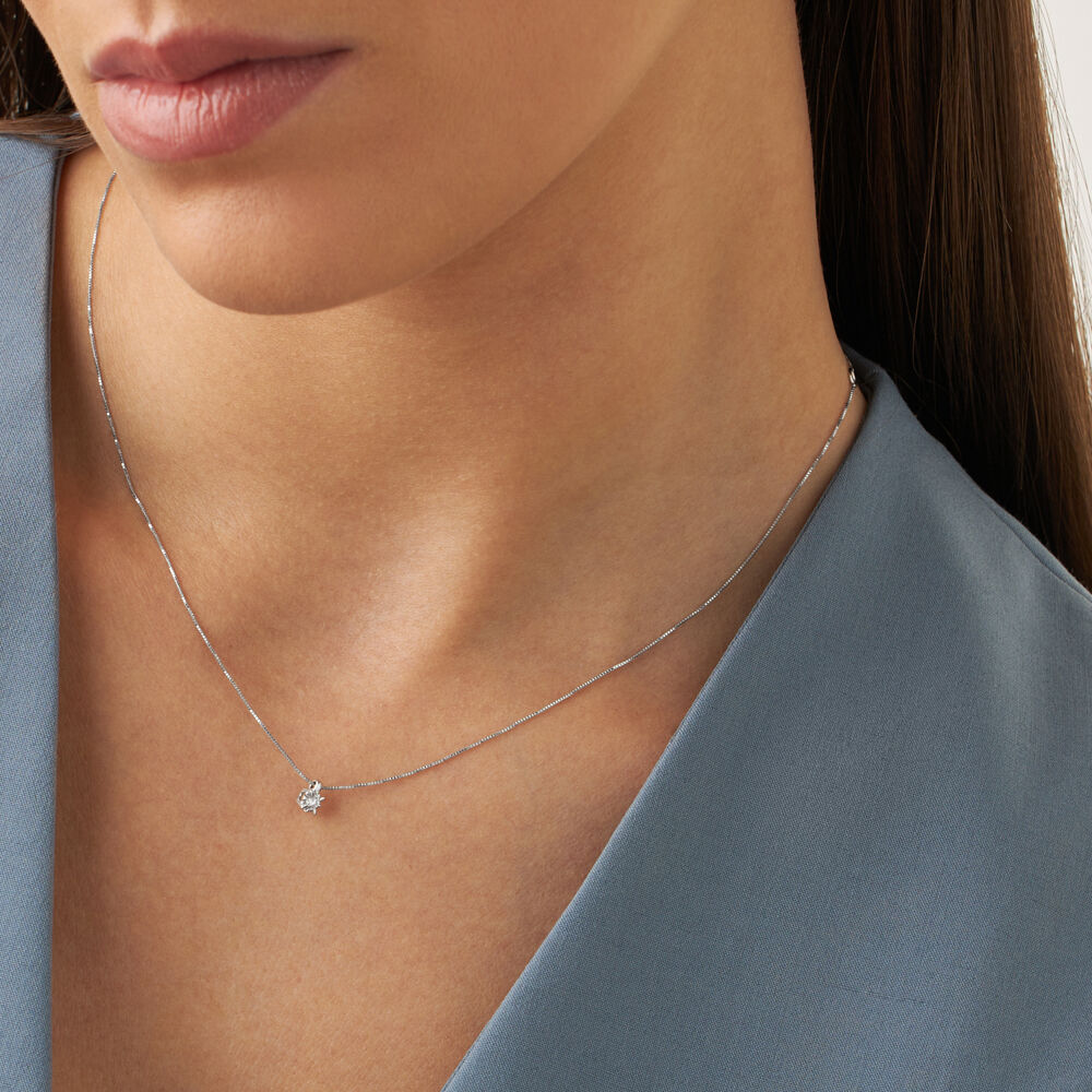 Collana Punto Luce Diamazing Oro Bianco Diamante 1669200 Stroili