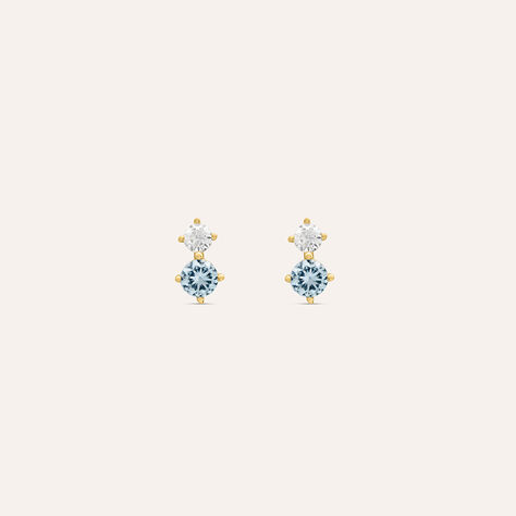 Orecchini Lobo Doppio Punto Luce Claire Oro Giallo Cubic Zirconia - Orecchini a Lobo Donna | Stroili