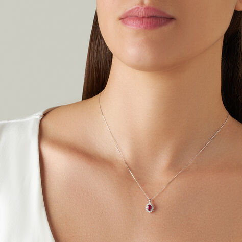 Collana Charlotte Oro Bianco Rubino Diamante - Collane Donna | Stroili