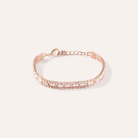 Bracciale Tennis Romantic Shine Metallo Rosa Cristallo - Bracciali Tennis Donna | Stroili