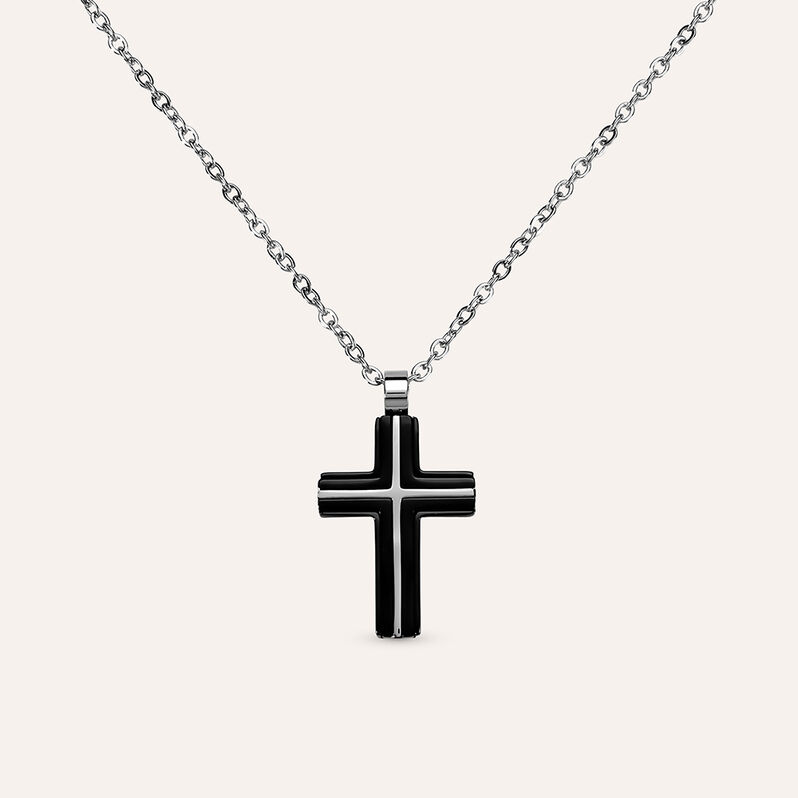 Collana Man Code Acciaio Bicolore Bianco / Nero - Collane Uomo | Stroili