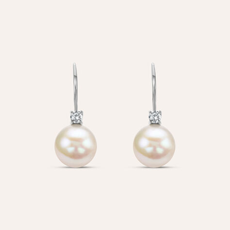Orecchini Pendenti Silver Pearls Argento Rodiato Perla sintentica Cubic Zirconia - Orecchini Pendenti Donna | Stroili