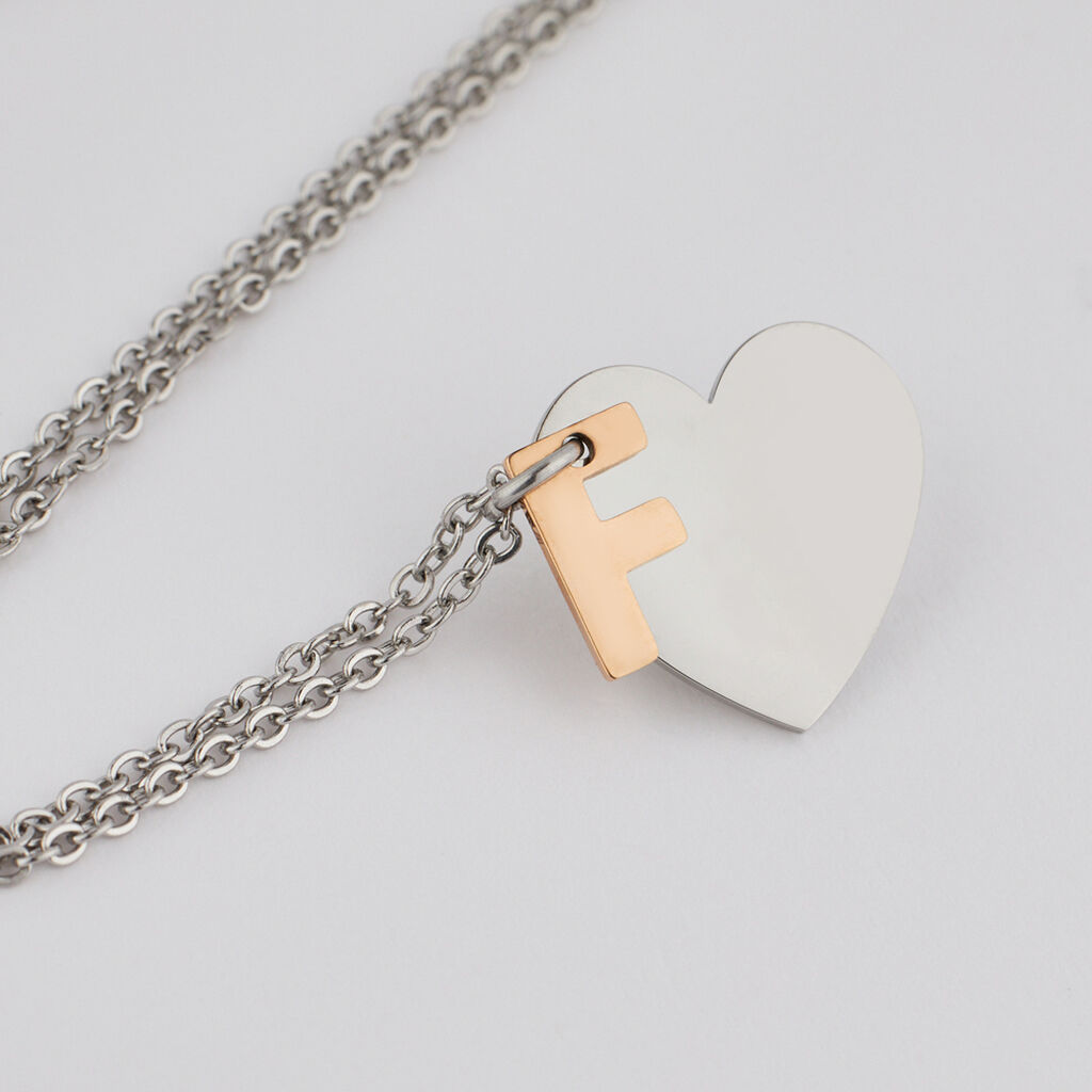 Collana Sunrise Acciaio Bicolore Bianco / Rosa