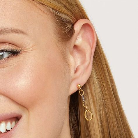 Orecchini Pendenti Beverly Oro Bicolore - Orecchini Pendenti Donna | Stroili