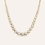 Collana Aura Acciaio Dorato Cubic Zirconia