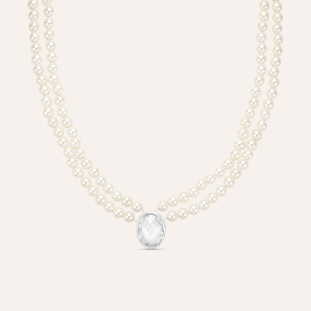 Collana Silver Pearls Argento Rodiato Perla sintentica Cubic Zirconia - Collane Donna | Stroili