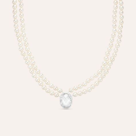 Collana Silver Pearls Argento Rodiato Perla sintentica Cubic Zirconia - Collane Donna | Stroili
