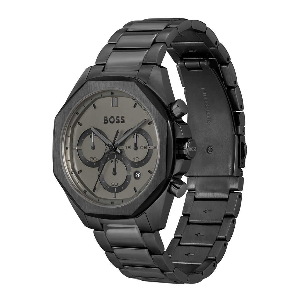 BOSS Orologio Analogico Multifunzione al Quarzo da Uomo Collezione TYLER con Cinturino in Acciaio Inossidabile Argentato - 1514106