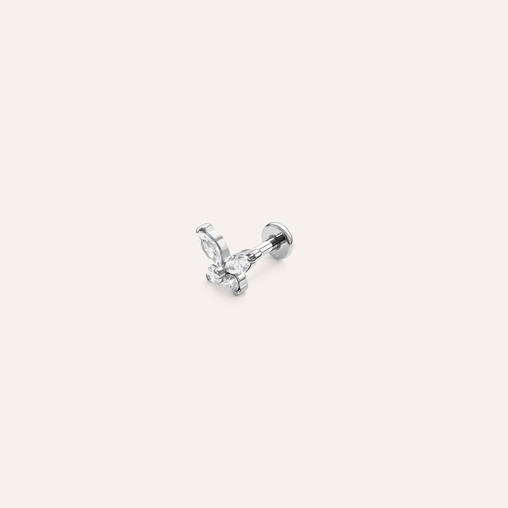Piercing Orecchio Moonlight Titanio Bianco Cubic Zirconia