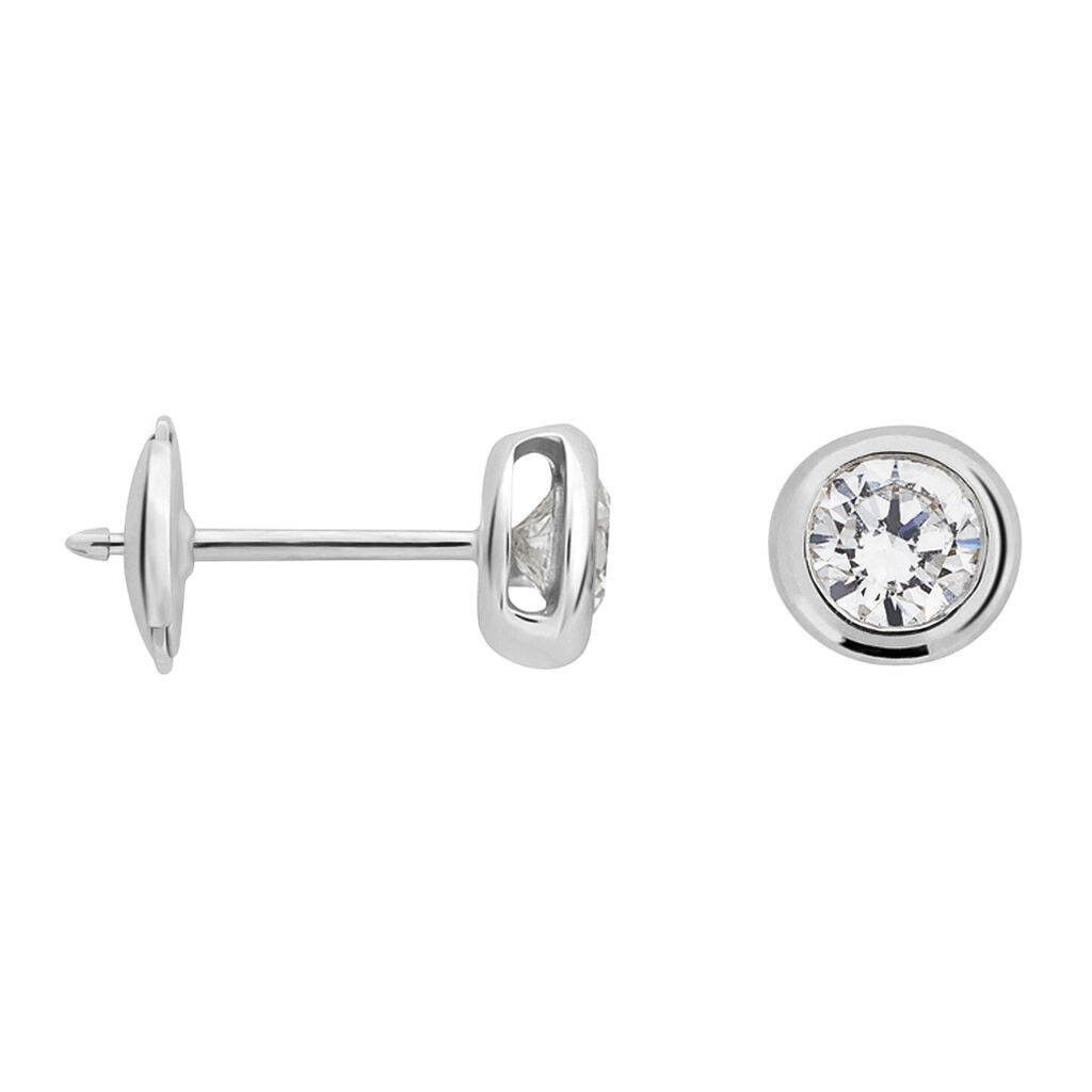 Orecchini Lobo Punto Luce Diamade Oro Bianco Diamante Lab-Grown - Orecchini a Lobo Donna | Stroili