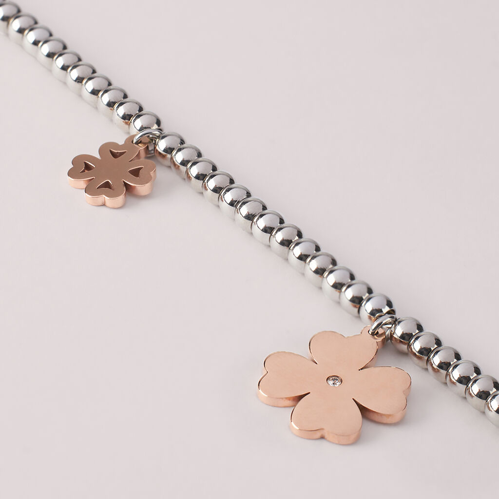 Bracciale Sunrise Acciaio Bicolore Bianco / Rosa Cristallo