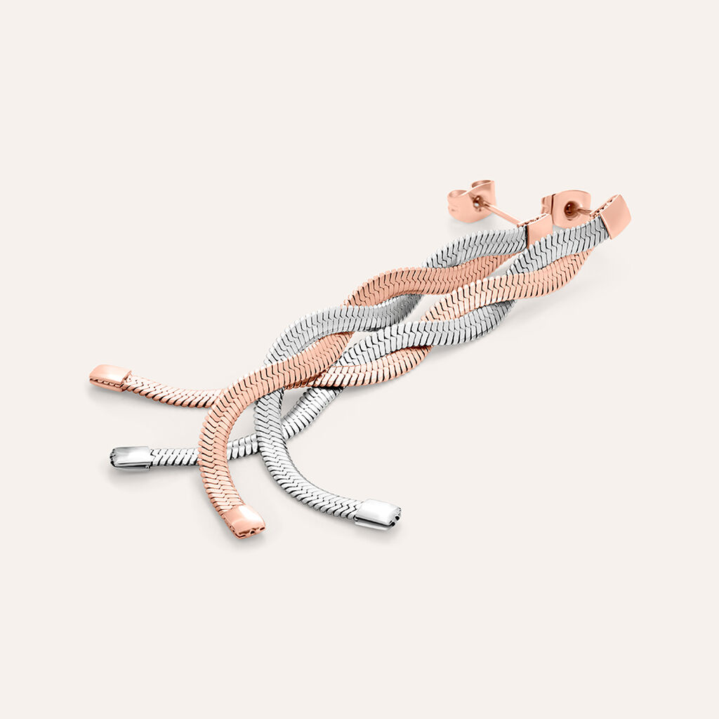 Orecchini Pendenti Sunrise Acciaio Bicolore