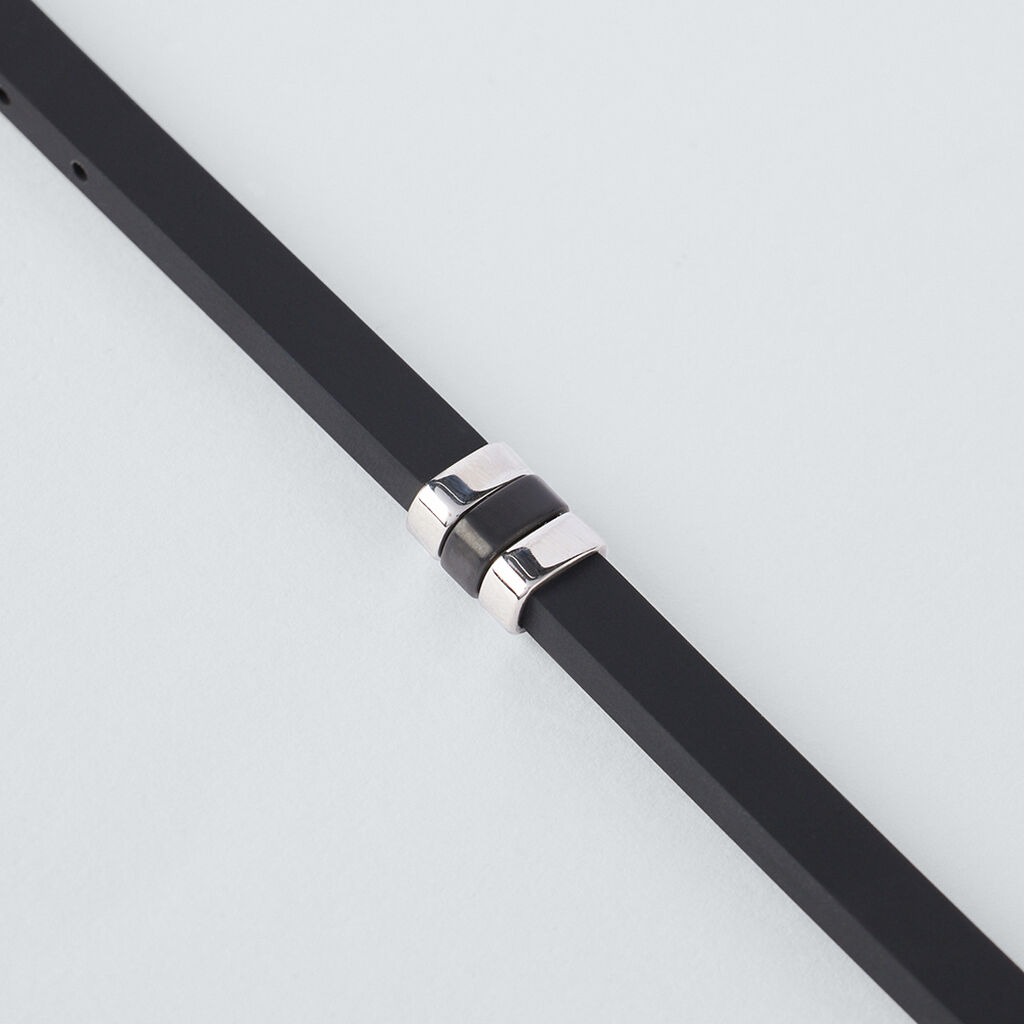 Bracciale Man Code Acciaio Bicolore Bianco / Nero - Bracciali Uomo | Stroili