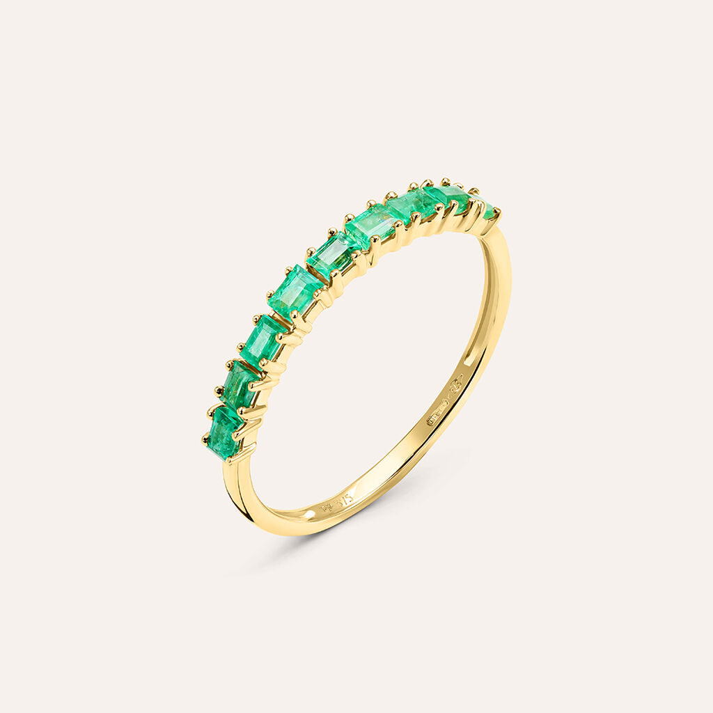 Anello Riviere Charlotte Oro Giallo Smeraldo - Anelli Riviere Donna | Stroili
