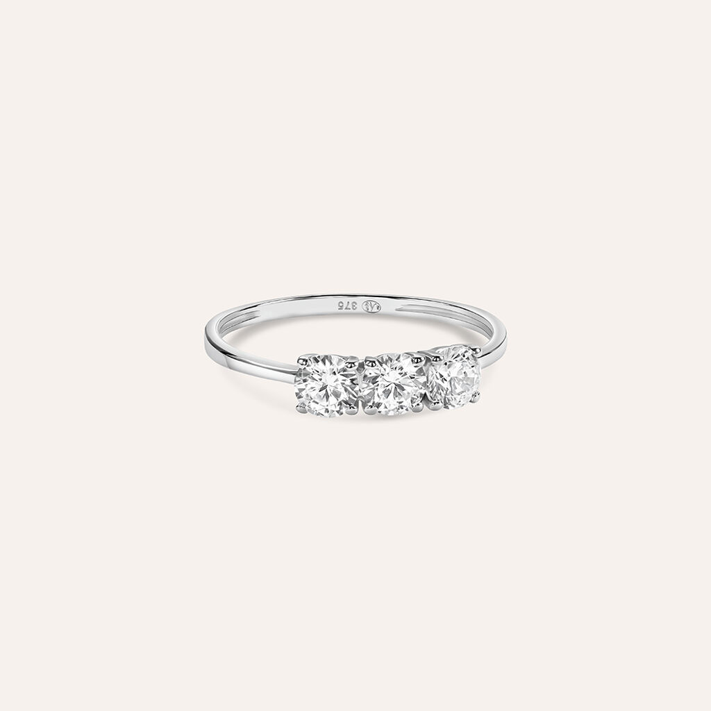 Anello Trilogy Claire Oro Bianco Cubic Zirconia - Anelli con Pietre Donna | Stroili