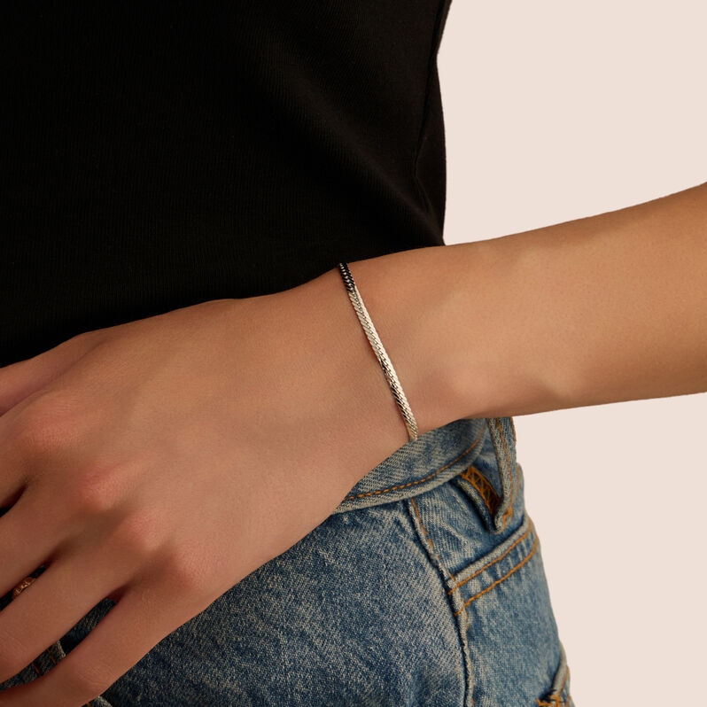 Bracciale Catena Colette Oro Bianco - Bracciali Donna | Stroili