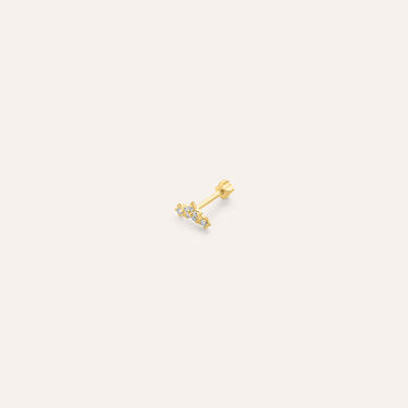 Piercing Orecchio Tragus Helix Conch Ear Shine Oro Giallo Cubic Zirconia