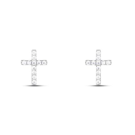 Orecchini Lobo Bon Ton Oro Bianco Cubic Zirconia - Orecchini a Lobo Donna | Stroili