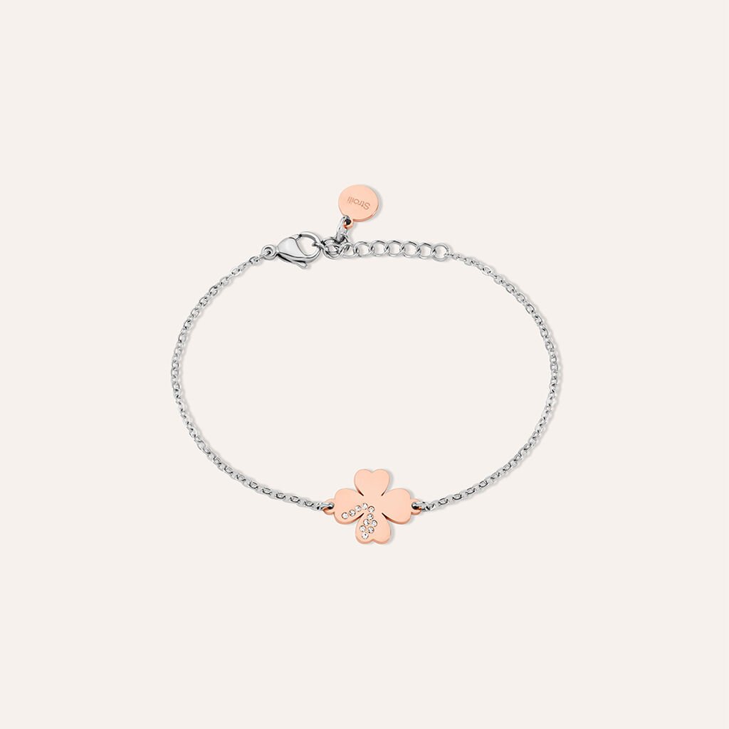 Bracciale Sunrise Acciaio Bicolore Bianco / Rosa Cristallo