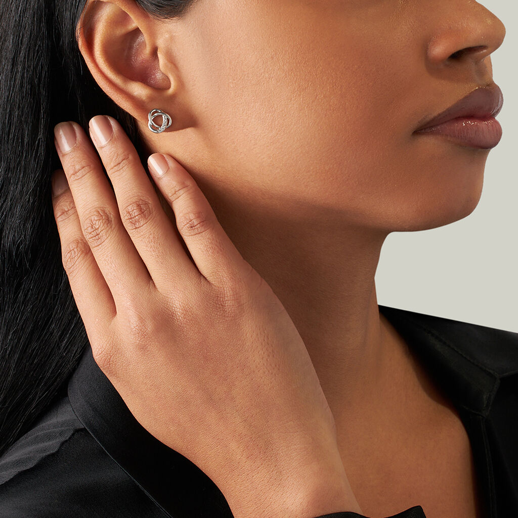 Orecchini Lobo Silver Moments Argento Rodiato Cubic Zirconia - Orecchini a Lobo Donna | Stroili