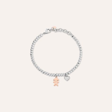 Bracciale Sunrise Acciaio Bicolore Bianco / Rosa Cubic Zirconia - Bracciali Donna | Stroili