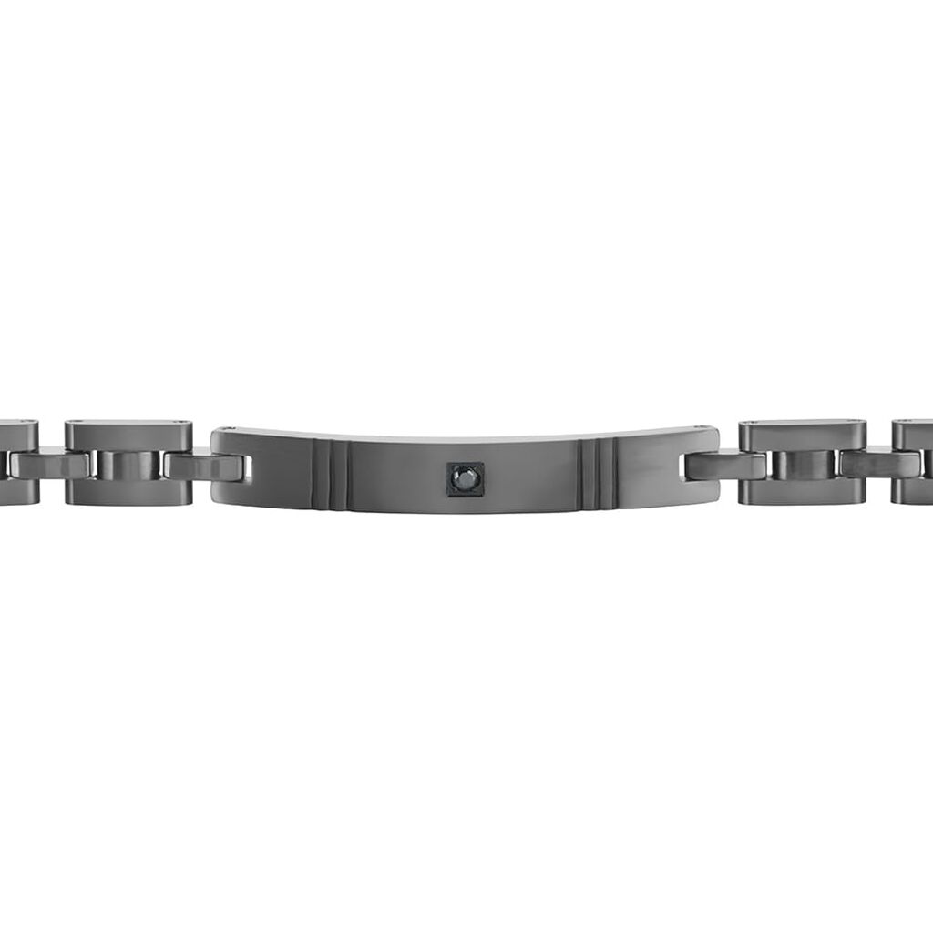 Bracciale Man Code Acciaio Nero Cristallo
