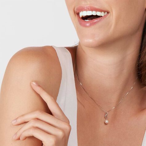 Collana Gold Pearls Oro Bianco Perla D'Acqua Dolce Diamante - Collane Donna | Stroili