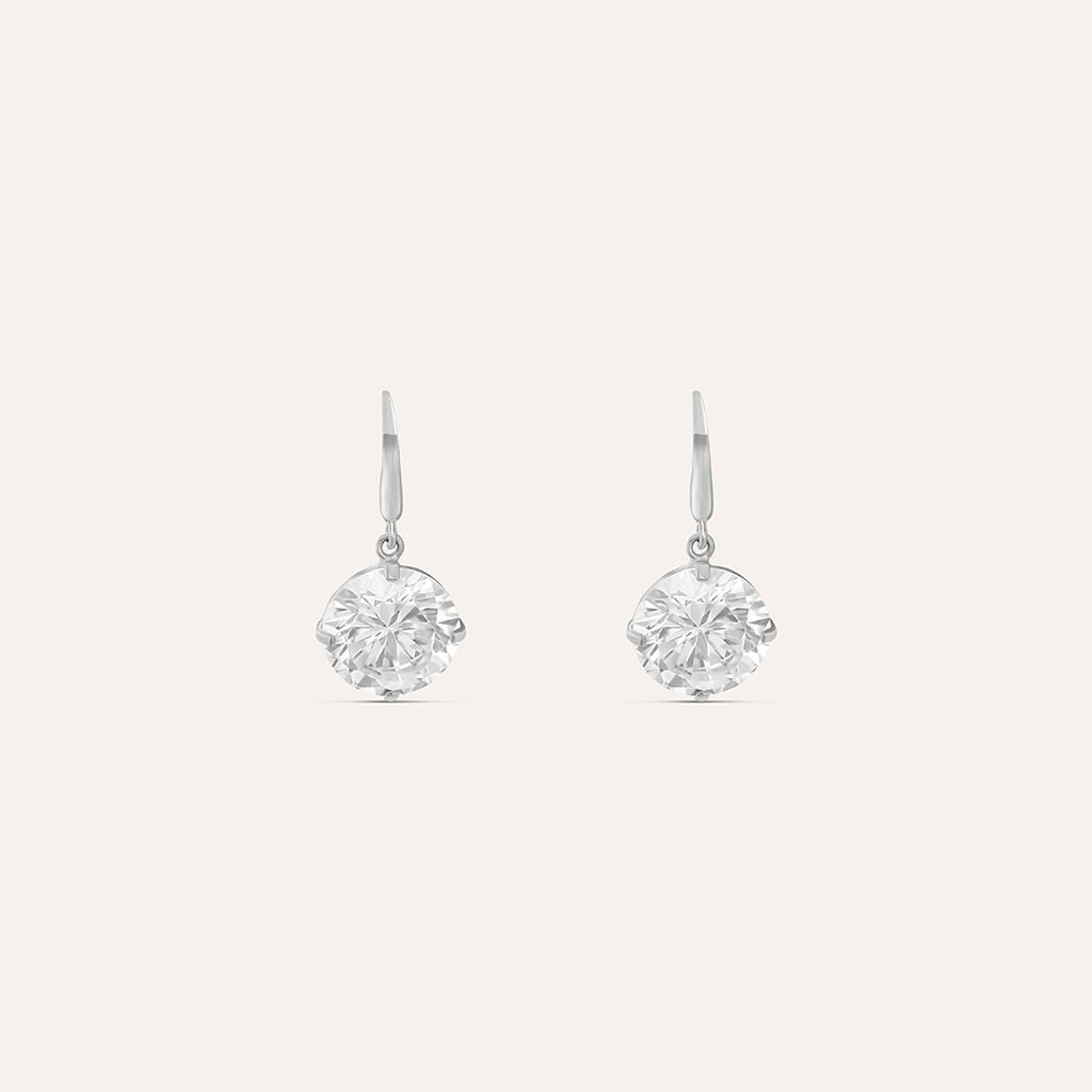 Orecchini Lobo Punto Luce Claire Oro Bianco Cubic Zirconia - Orecchini a Lobo Donna | Stroili